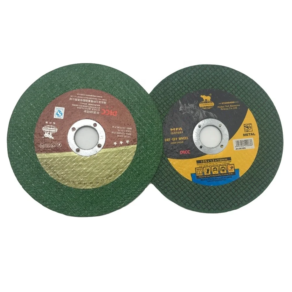 EN12413 T42 4inch 107x1.2x16mm green cutting wheel for metal and stainless steel application