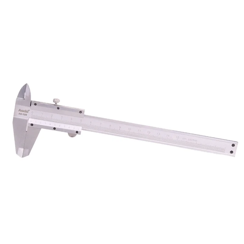 ASAKI AK-0119 0-125mm Durable and Simple Stainless Hardened Vernier Caliper for Industry Digital Vernier Caliper 300mm