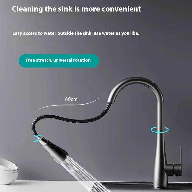 China Factory High quality modern kitchen black faucet pull out sprayer kitchen mixer sink faucet