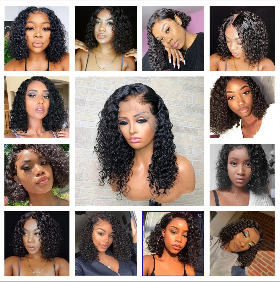 180% густые камбоджийские человеческие волосы 4x4 Короткие Боб безглазные кружевные передние парики из человеческих волос