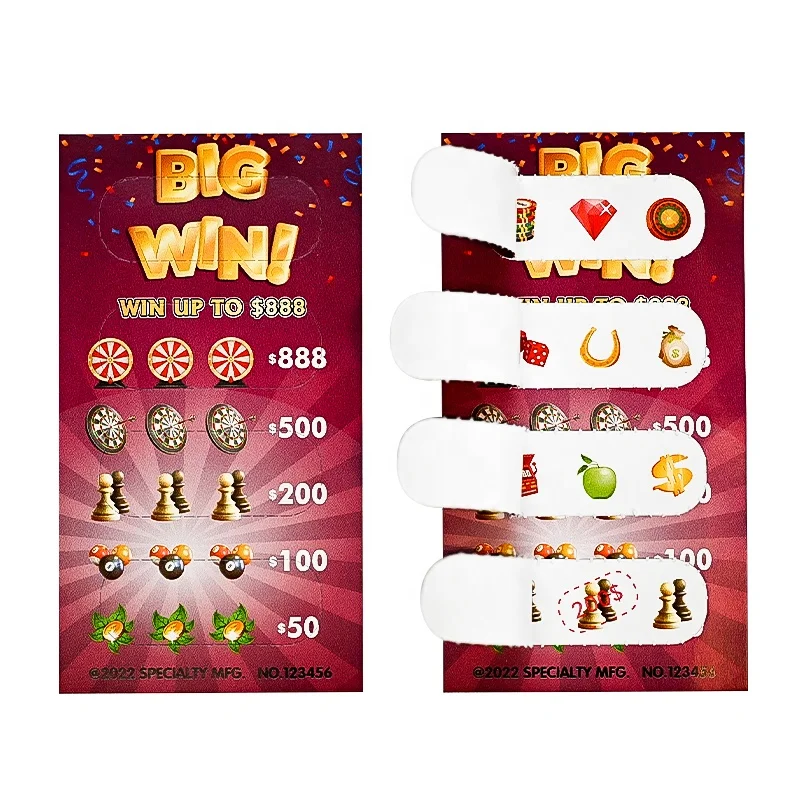 Лидер продаж качество бесплатный дизайн индивидуальный вырыв открытие билет царапины лотерейные билеты вытягиваемые вкладки