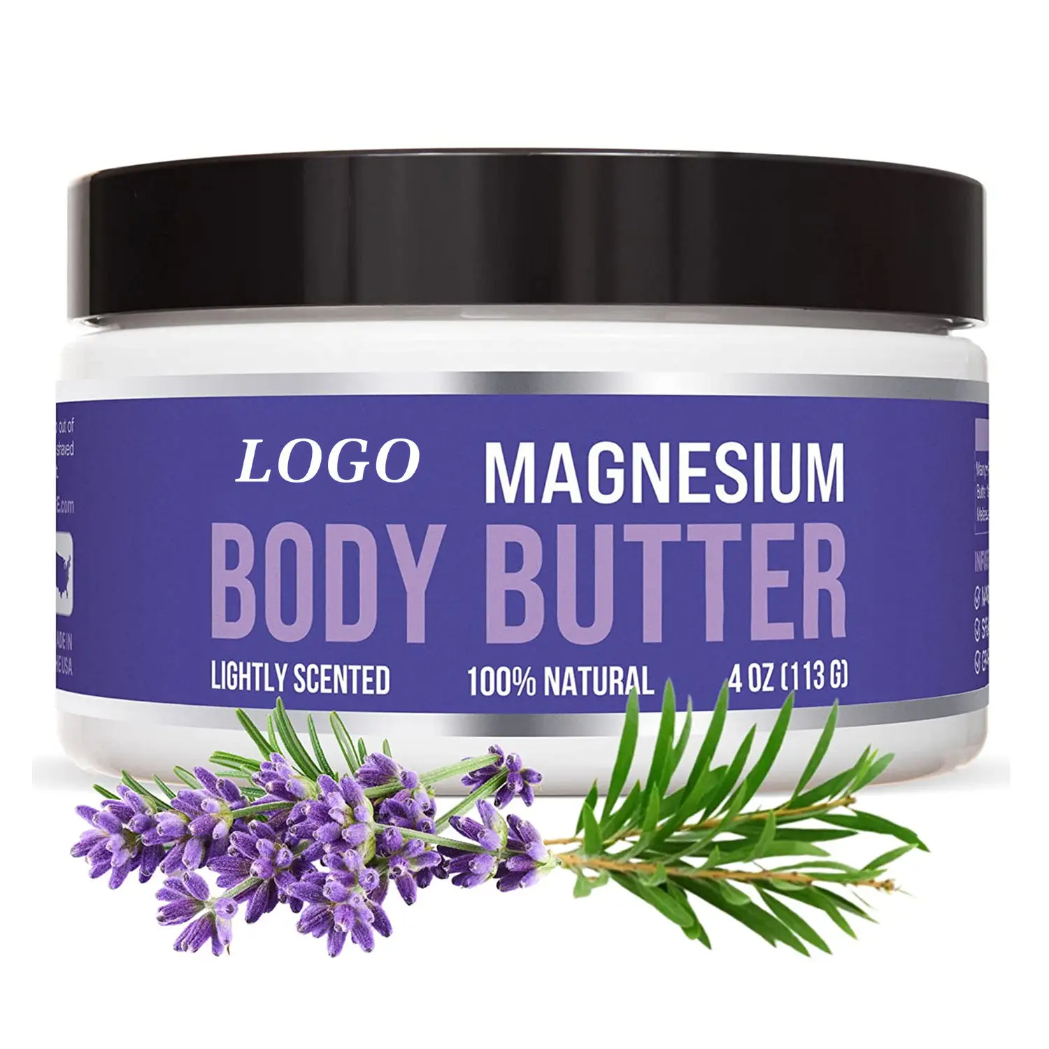 Beauty Private Label Body Lotion Hydrating Calming Relaxing Magnesium Body Butter For Sore Muscle Leg Cramps