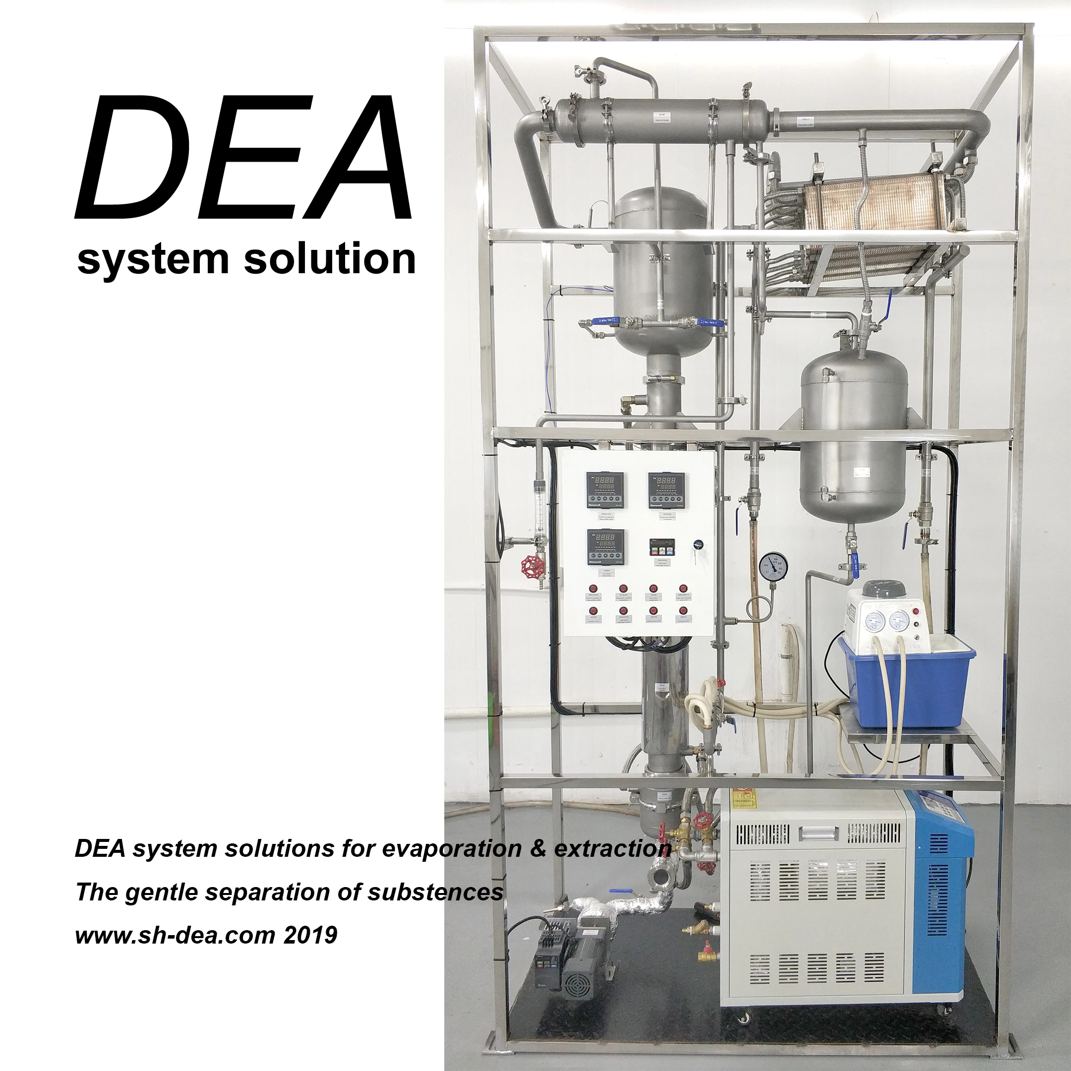 DEA-FM-40 Compliant Falling Film Evaporator for Crude Hemp Oil Solution Concentration and Solvent Recovery