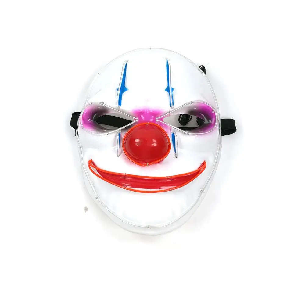 Payday 2 пластиковый Dallas ужас костюм клоуна для вечеринки Хэллоуин СВЕТОДИОДНАЯ маска EL провода блестящей мyльтяшнaя мaскa