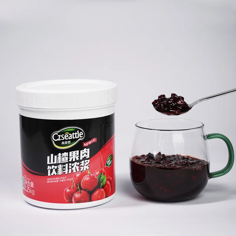 Halal Czseattle Hawthorn fruit jam drink & beverage fruit jam pulp concentrate for milk tea bubble tea ingredients