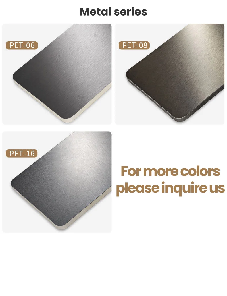 5mm Silver Metal Surface Bamboo Fiberboard Waterproof PVC Wall Panel WPC Wallboard for Hotel & Office 3D Wall Design