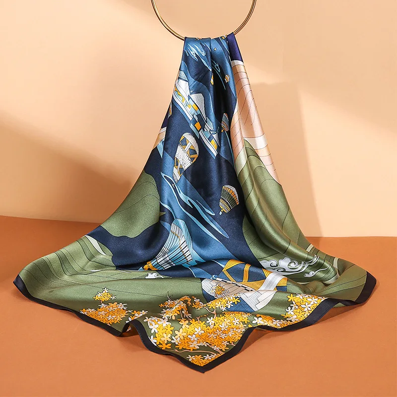 70*70cm Designer Scarf Styles Silk for Women 70 cm 100%