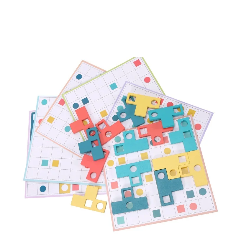 Wooden T and L Shaped Matching puzzle Board Game