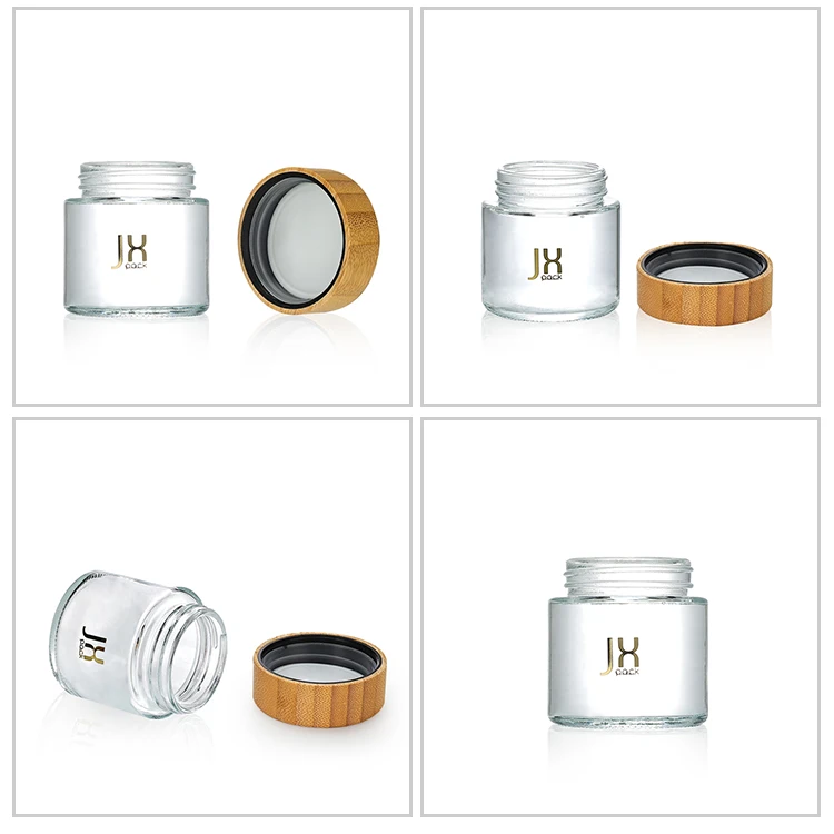 Custom Printed 90ml 110ml Food Child Resistant Storage Clear Cosmetic Smell Proof Glass Jar With Screw Top Lid