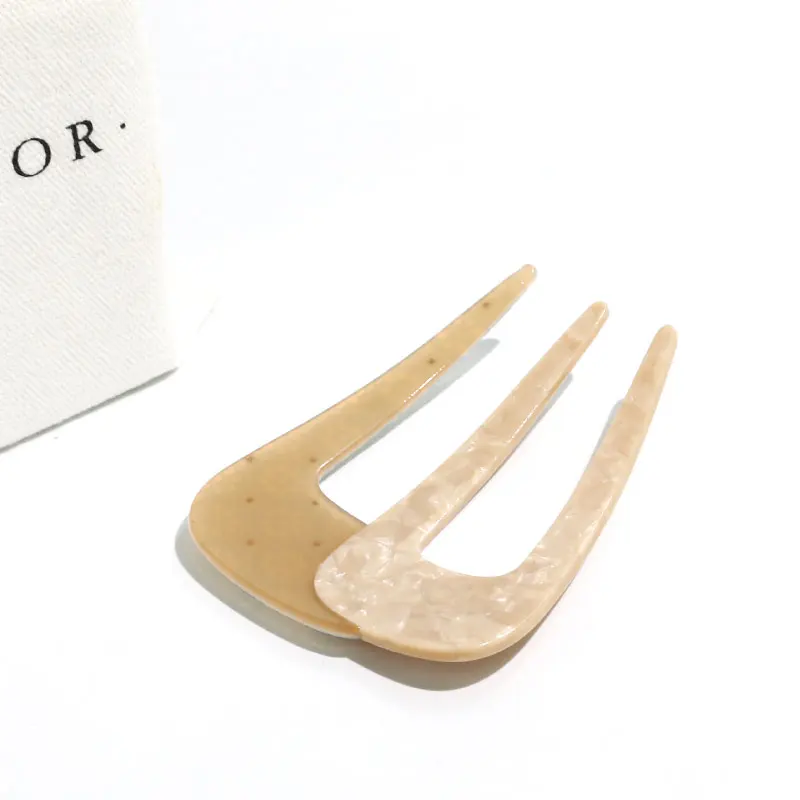 XinMei custom eco friendly cellulose acetate hair combs hairpin wholesale two toned hairpins Japanese designer hair pin combs