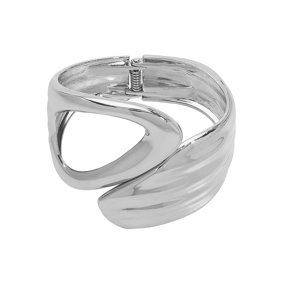 2024 Новое поступление модный дешевый оптовый геометрический Асимметричный браслет из сплава роскошный Расширенный дизайн с открытой пружиной