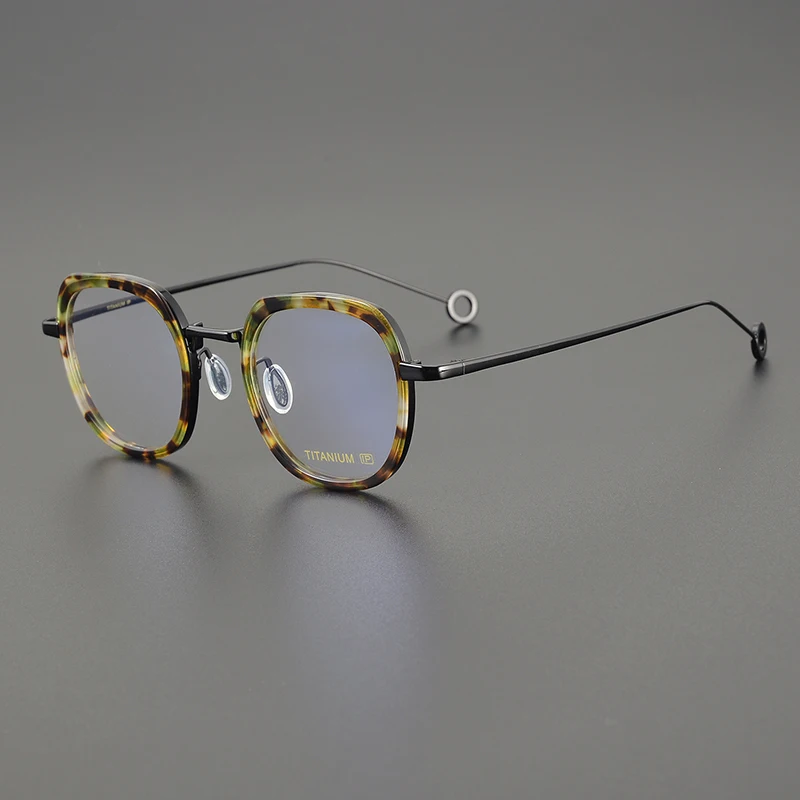 August new tropical rain forest outdoor myopia frame poison frog color titanium acetate hand round frame