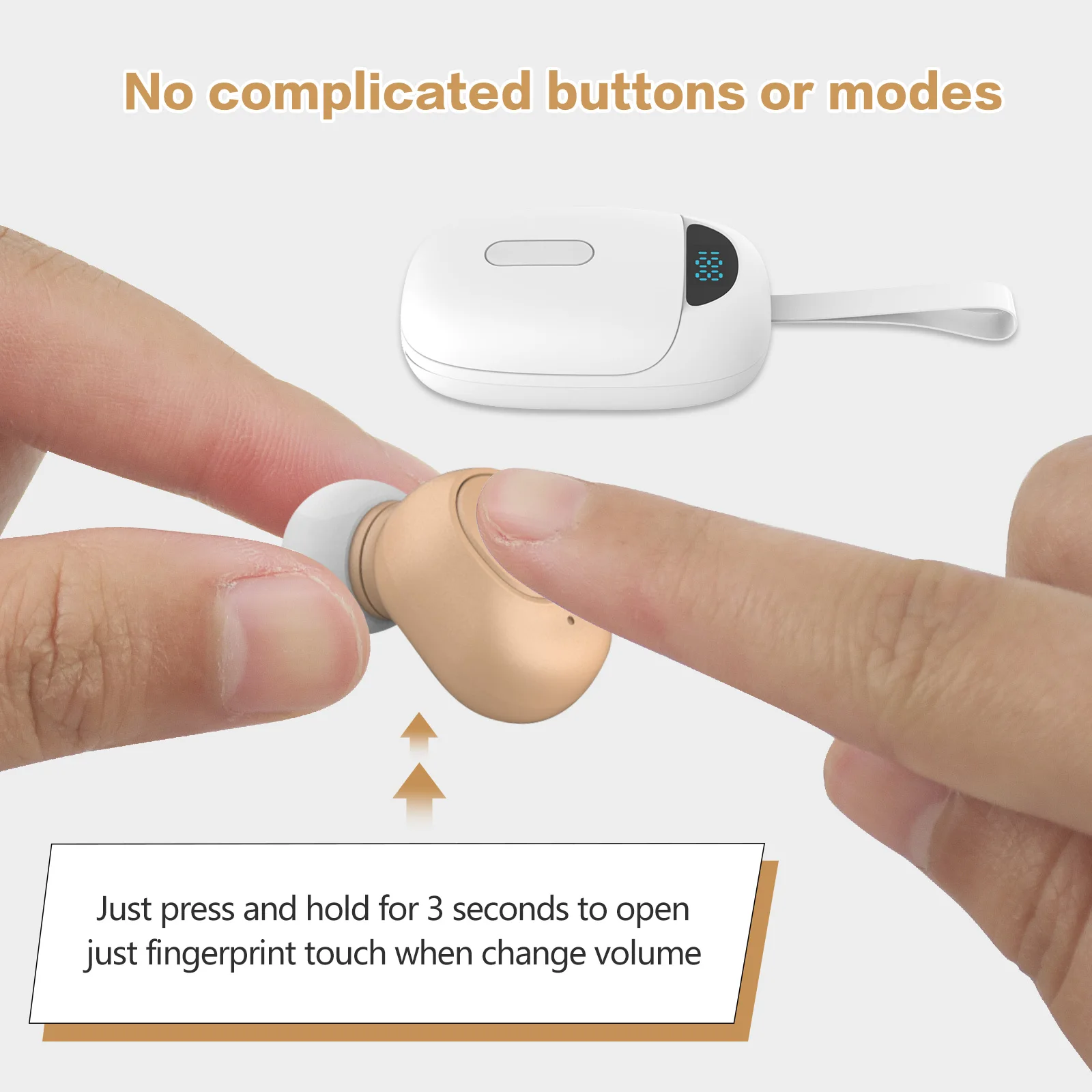 Rechargeable Invisible Sound Amplifier Portable Deaf Elderly Wireless Noise Cancellation Digital Hearing Aids