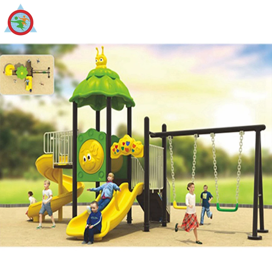 Inclusive cheap kids plastic slide play set outdoor playground toys