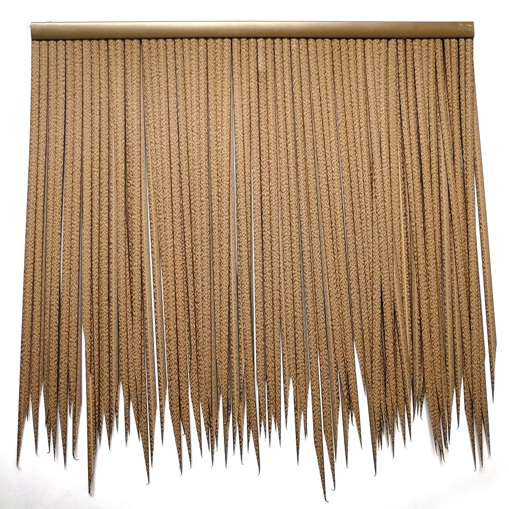 Customization PE Plastic Roofing Tiles Houses Synthetic umbrella Palm Leaf fireproof reed artificial thatch