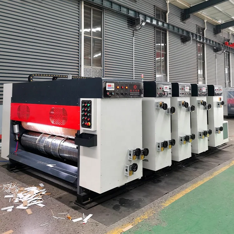 Automatic flexo ink carton 4 colors printing slotting machine