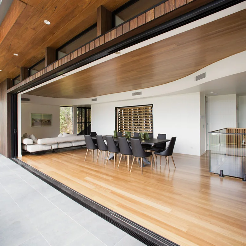 Pocket door slide system with smart lock slim frame patio door exterior waterproof double glass automatic sliding pocket doors