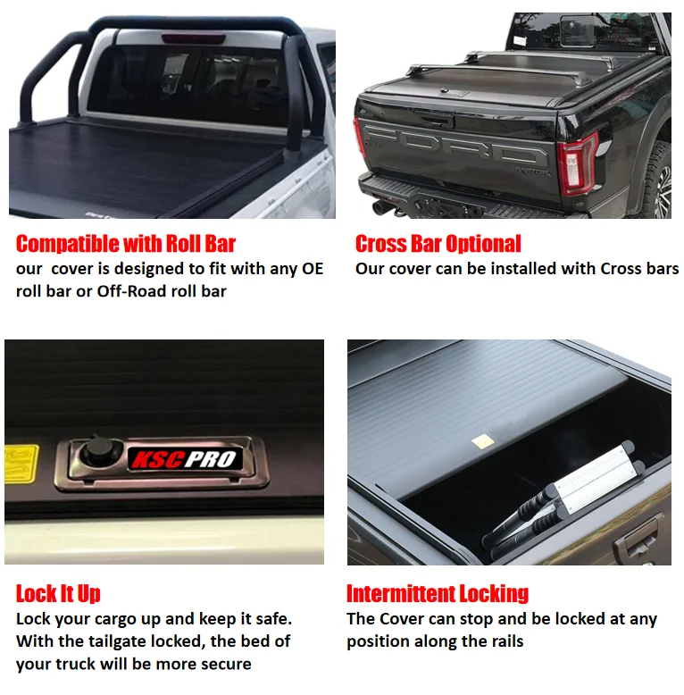 
KSCPRO UTE Rolling Cover Waterproof Roller Shutter with Lock For MITSUBISHI TRITION L200 2015-2020 