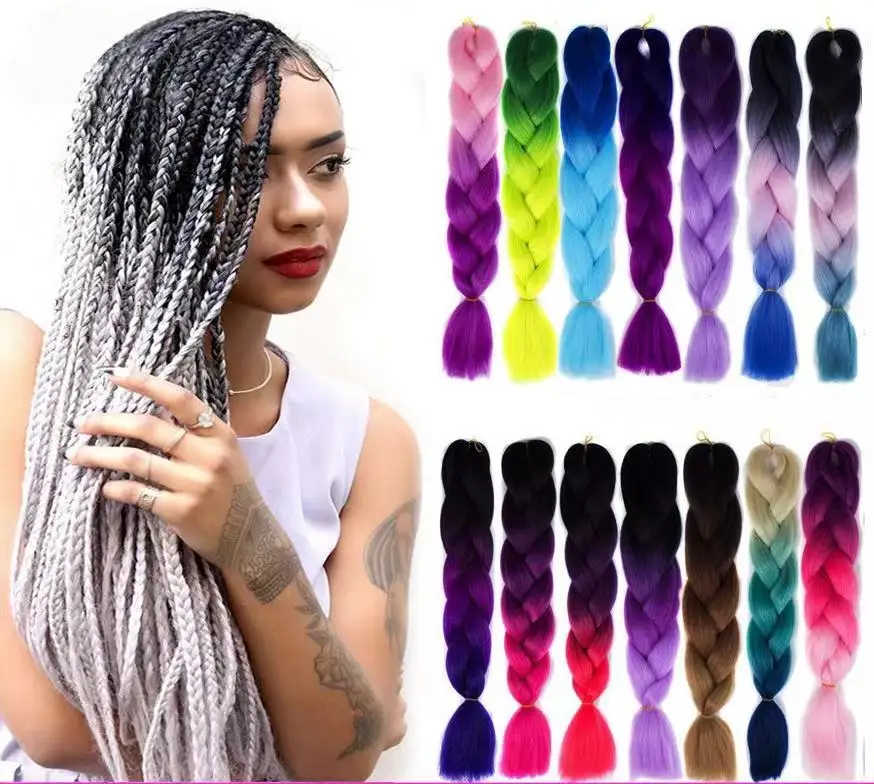 African color braid wig color long hair braid hair rope gradient hip hop dirty braid synthetic fiber high temperature resistance