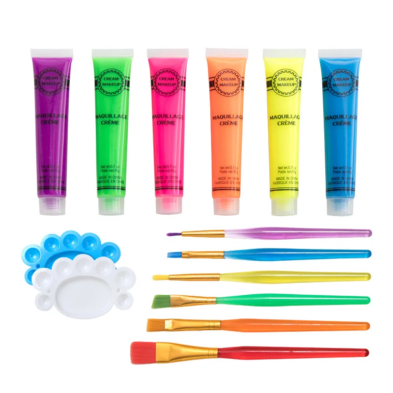 
face paint palette with brush 14 piece body painting face painting brush palette painting set 