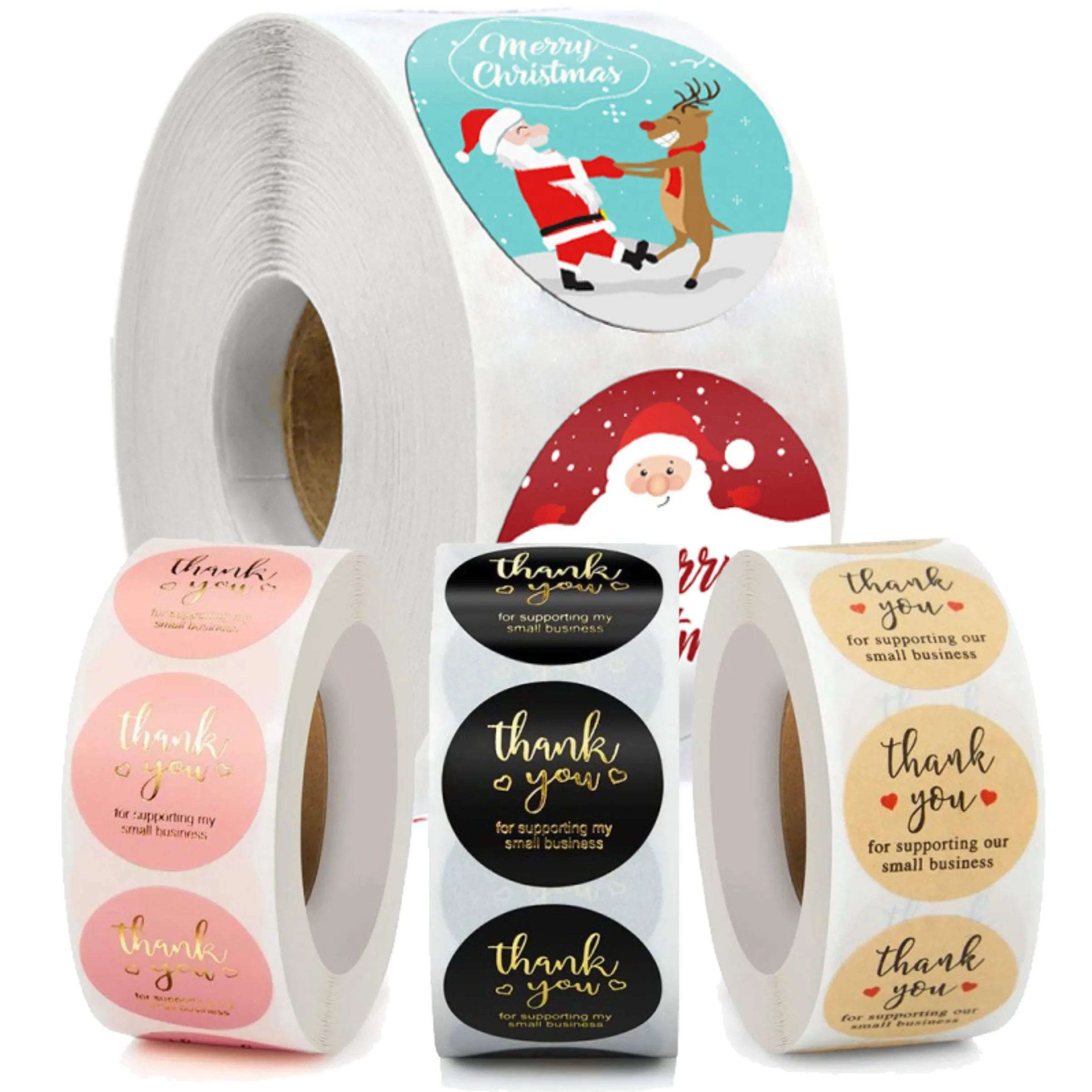 1.5 inch 500 Pcs Custom Rose Gold Packaging Bag Poly Bubble Printed Mailers Thank You Stickers For