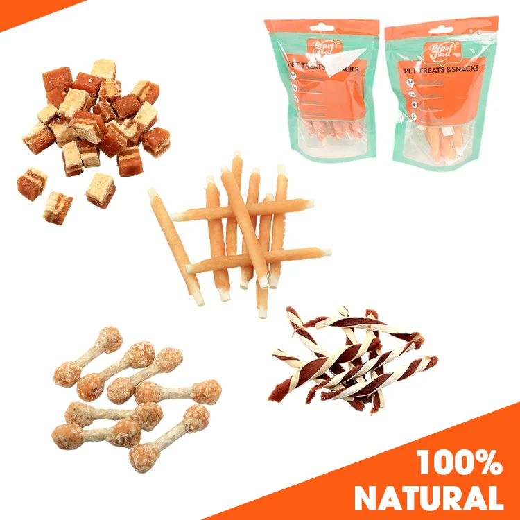Best selling quality chicken/duck/beef/fish ham sausage pet food training treat dog snack