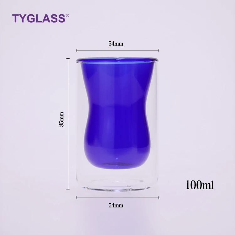 Heat Resistance Handmade Colored Coffee Drinking Cup Yerba Mate Tea glass mug Borosilicate Double Wall Glass Cup Espresso Cup
