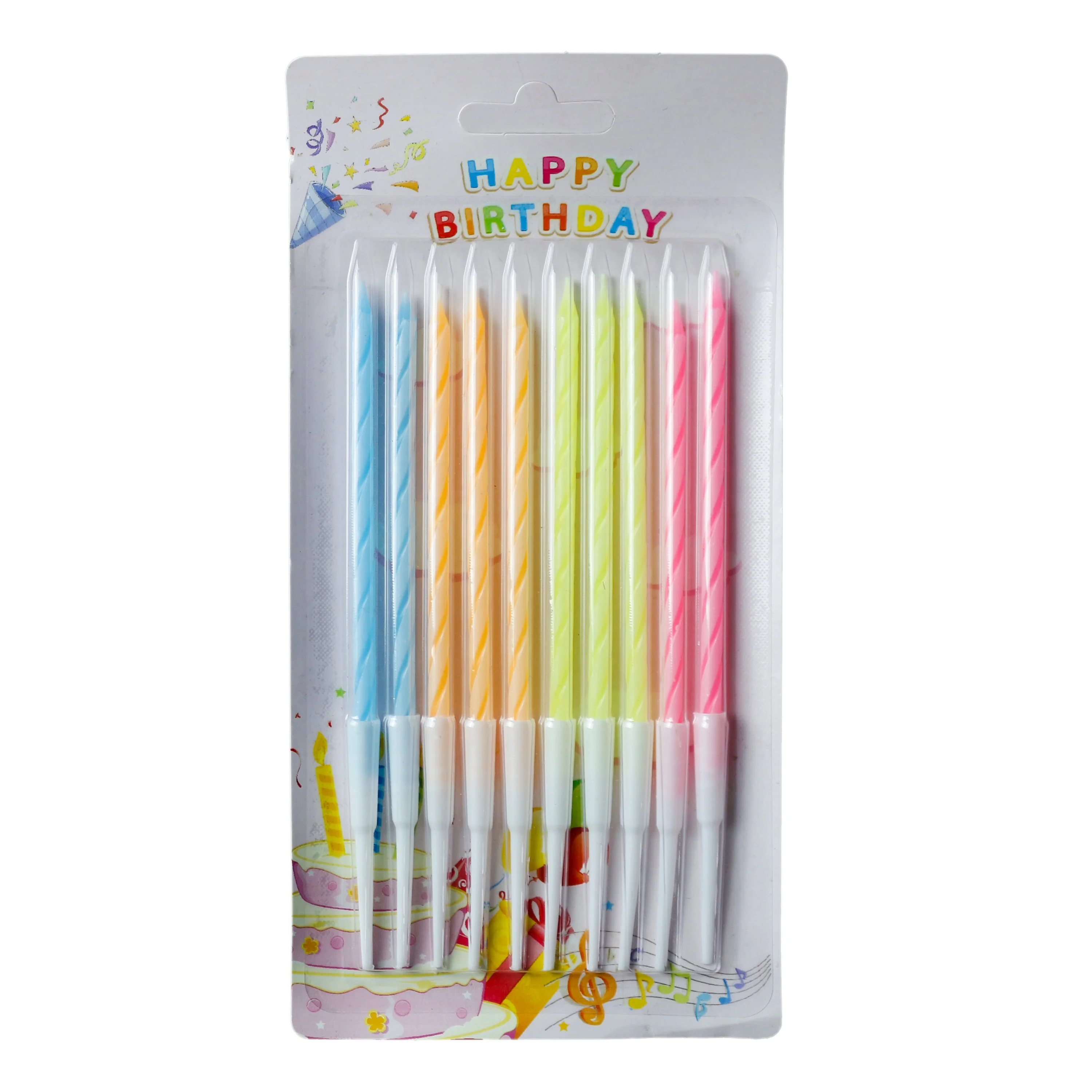 Factory outlet rainbow colored threaded candle cake decorated with festive atmosphere birthday party