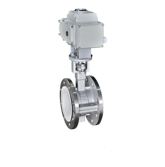 D341F46-16C  GB standard flange type PTFE Lined butterfly vale with manual gear for corrosive acid