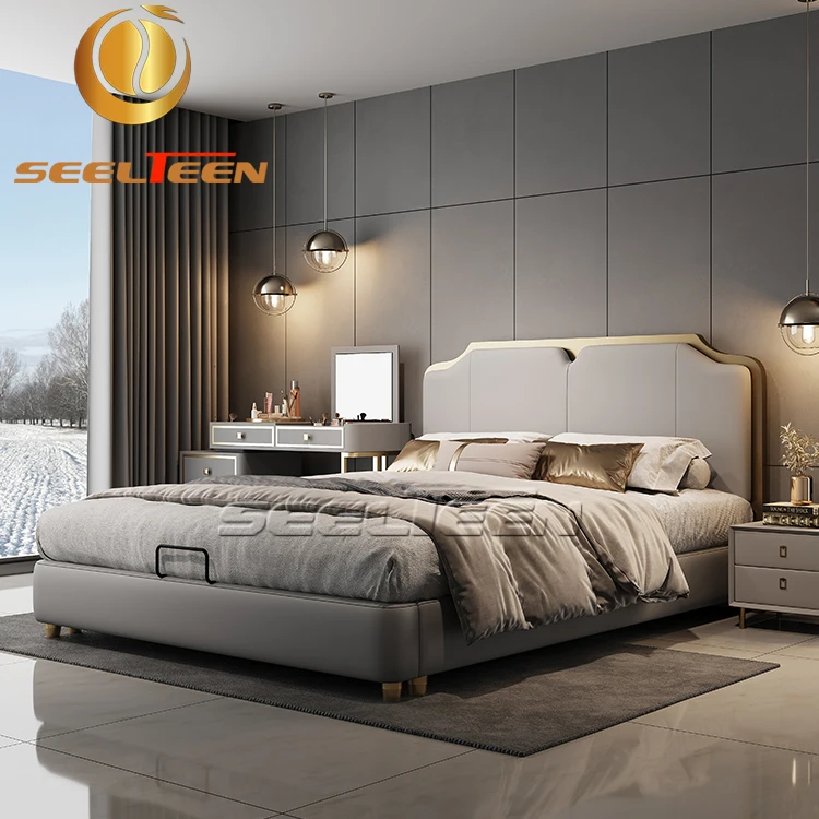 Золотой край роскошный отель спальня полный подгонять спальные наборы мебель