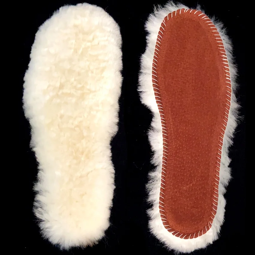Shearling Snow Boots Shoe Insole Natural Sheepskin Insoles 100% Thermal Real Fur Wool Adult Children Winter Warm Insoes HA00304a