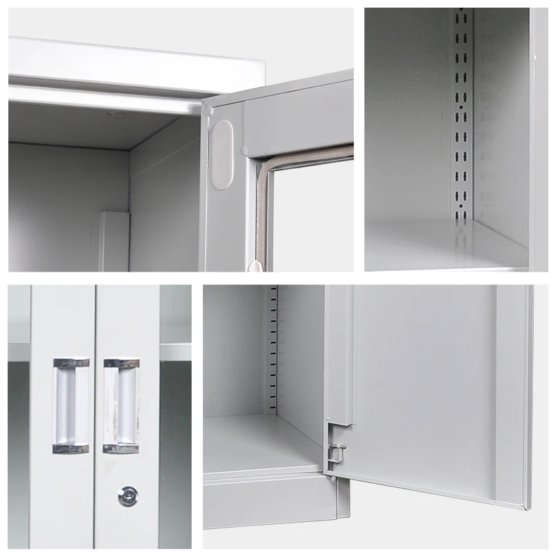 Swing Door Furniture bedroom steel wardrobe Design powder coated kd structure 2 swing Door Almirah metal Clothes wardrobe