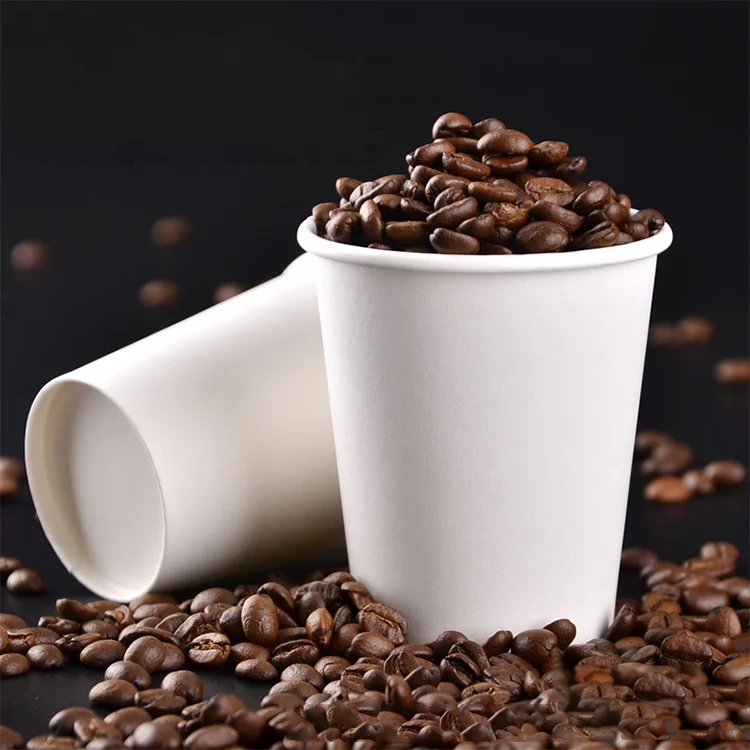 Customizable biodegradable compostable recyclable disposable white paper coffee cup