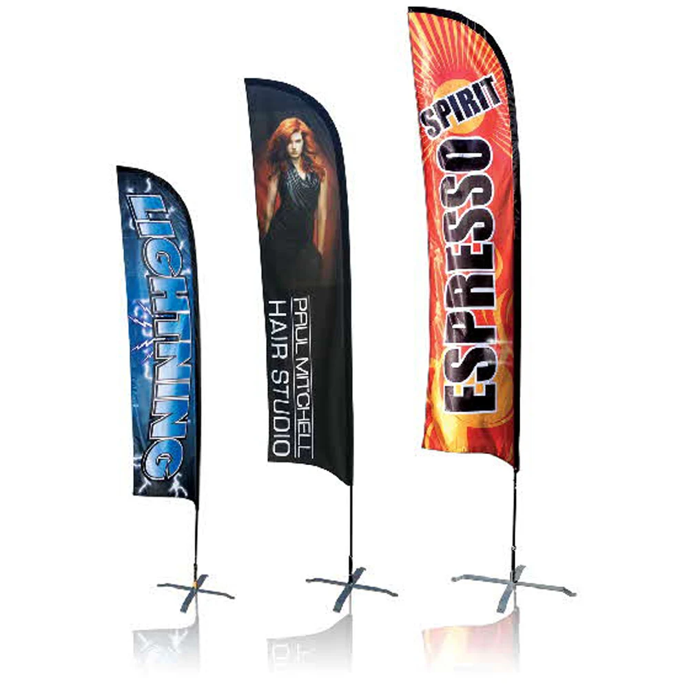 Custom Printing promotional Advertising exhibition event outdoor Feather Flag Flying Beach Flag banner stand Teardrop Block Flag