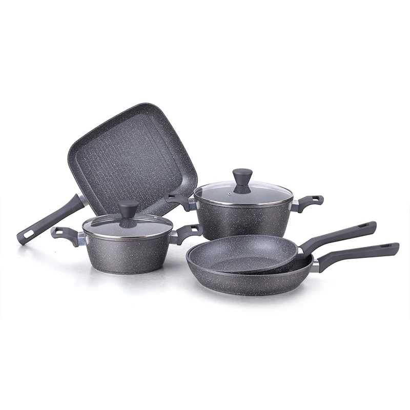 Wholesale Kitchen Die Cast Aluminum Saucepan Cooking Pots And Pans Non Stick Granite Cookware Set