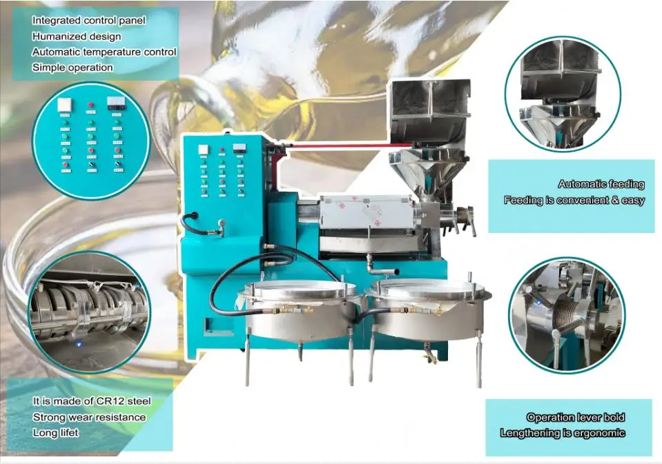 oil pressers with oil filter for extract palm corn flax rape seed oil press machine on sale