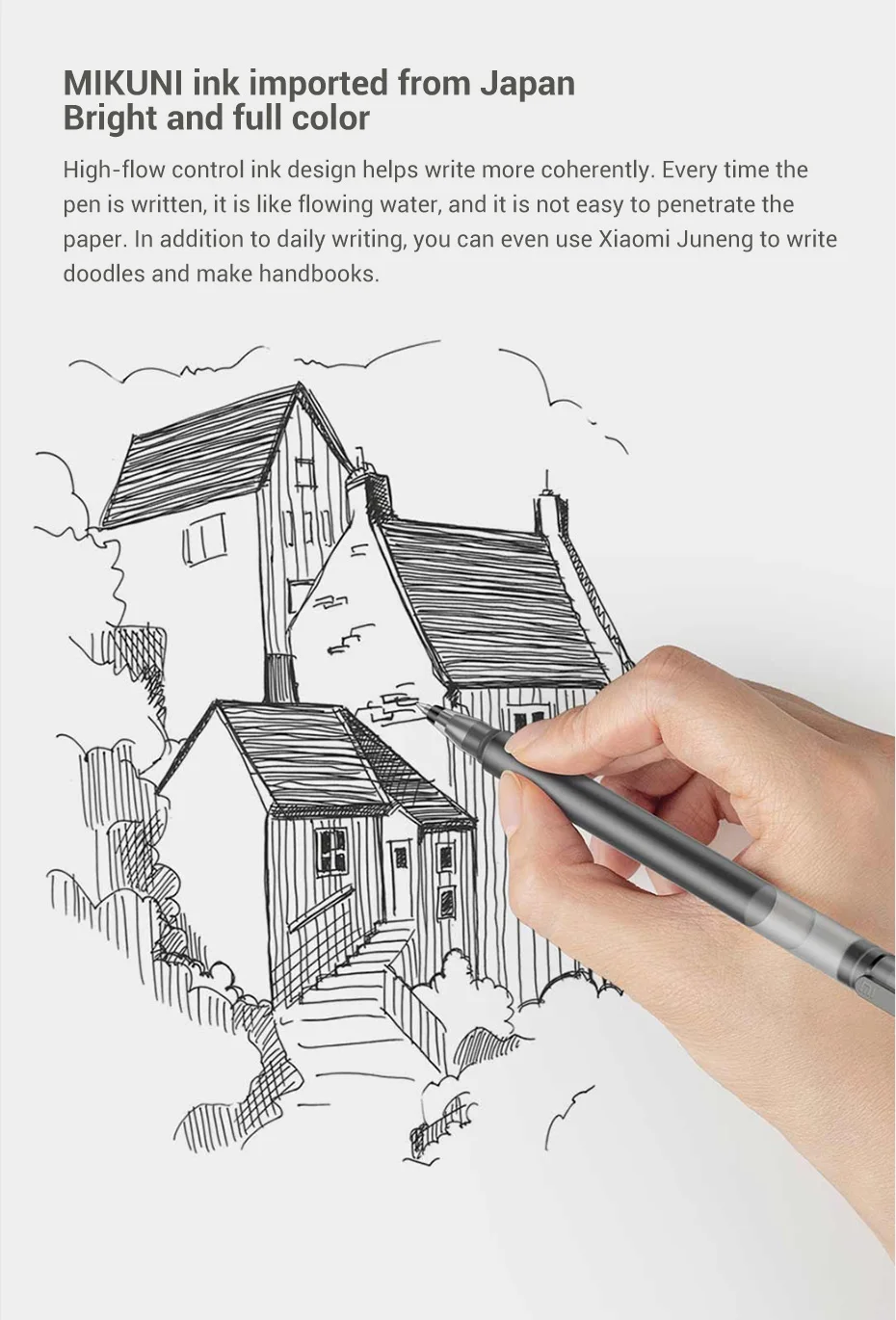 Original Xiaomi 10pcs Sign Pen Mijia Gel Pens 0.5MM Super Durable Black Red Ink Smooth Switzerland Refill Mikuni Japan Ink Drop