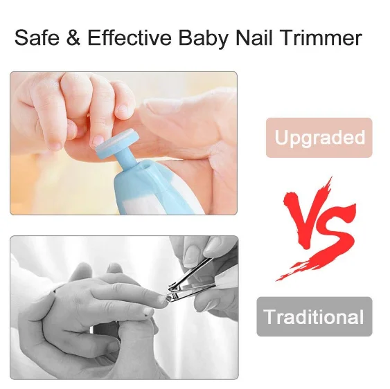 Wholesale baby electric nail trimmer nail clippers with LED light for newborn