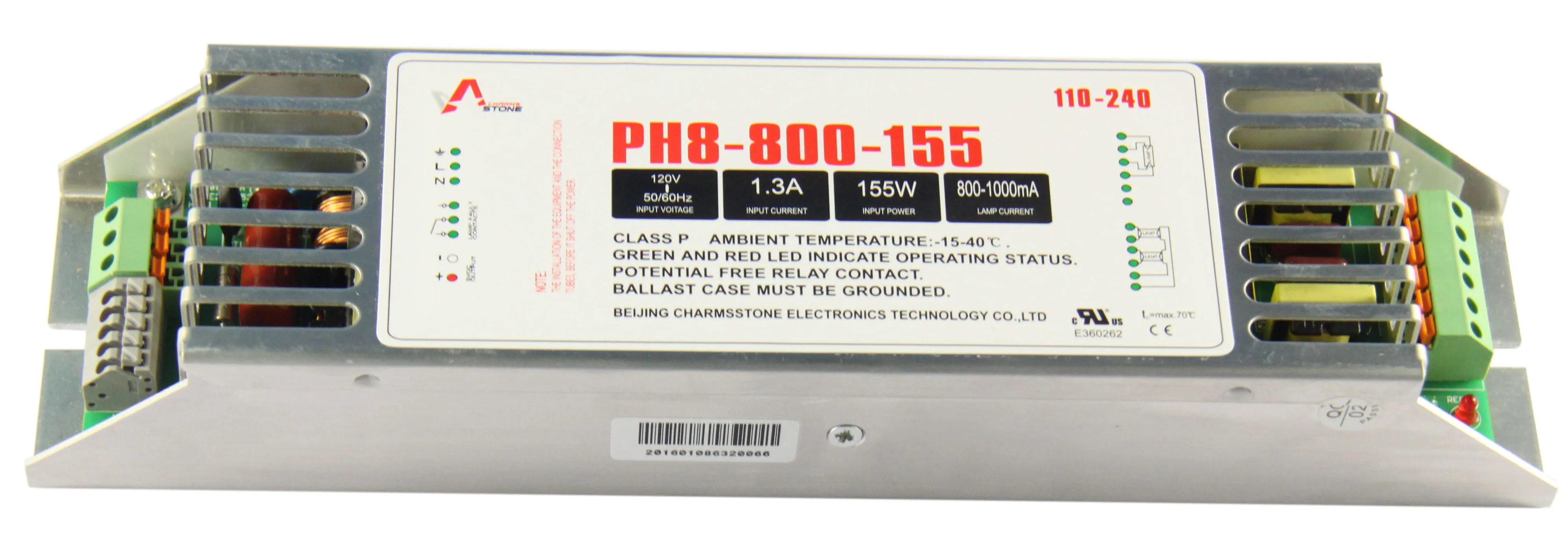 PH8-800-155 55w to 150w TUV HO uv lamp Ballast germicidal lamp electronic ballast