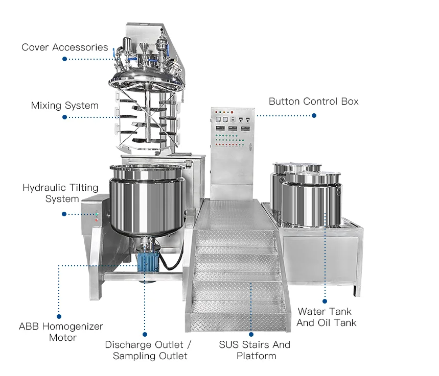 hair conditioner skin care cream Vacuum Emulsifying Mixer Machine with bottom Homogenizer