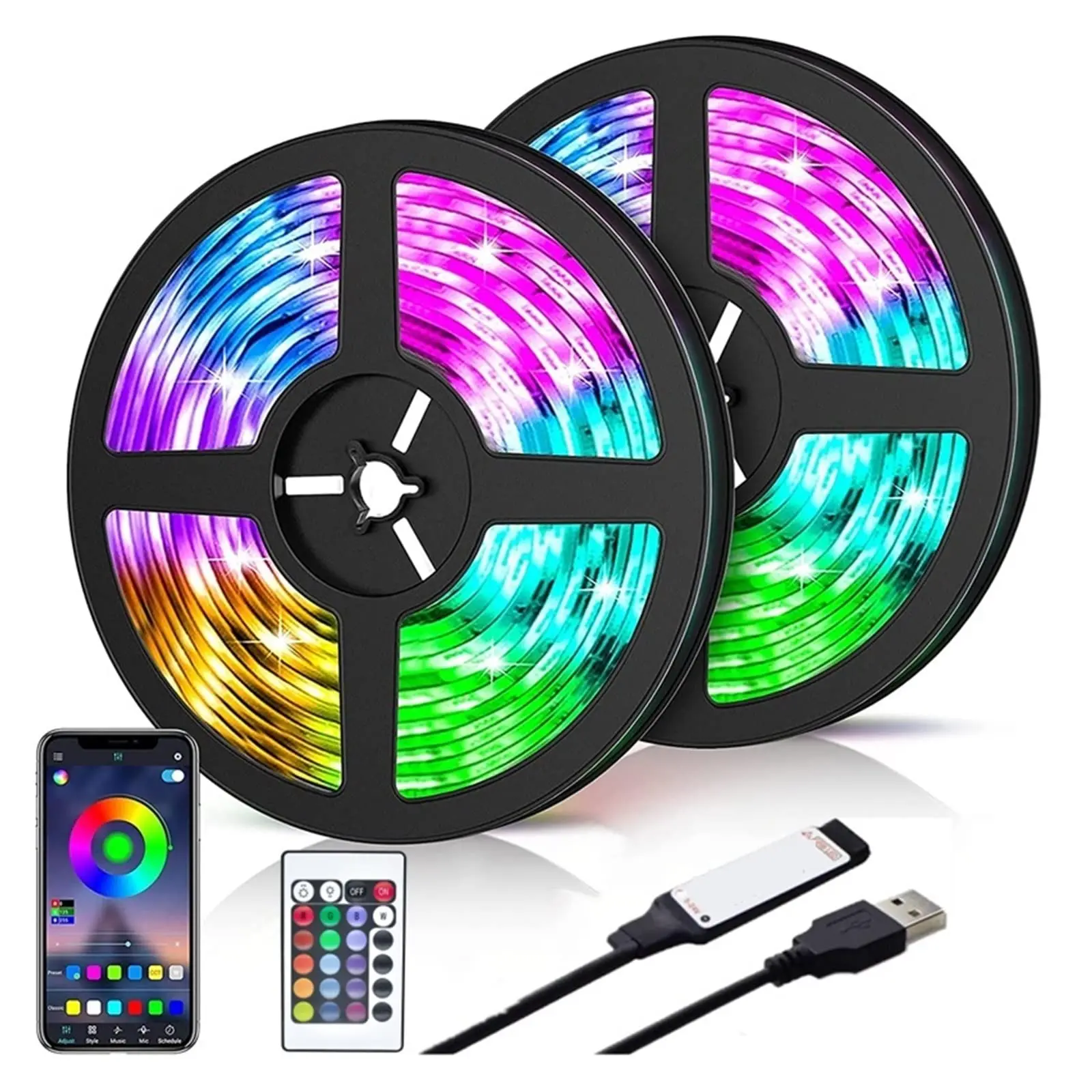 Светодиодная лента 1 м/-30 м 5050 RGB Bluetooth USB Инфракрасный пульт дистанционного управления гибкий свет с диодной DC5V подсветка телевизора подходит для дома