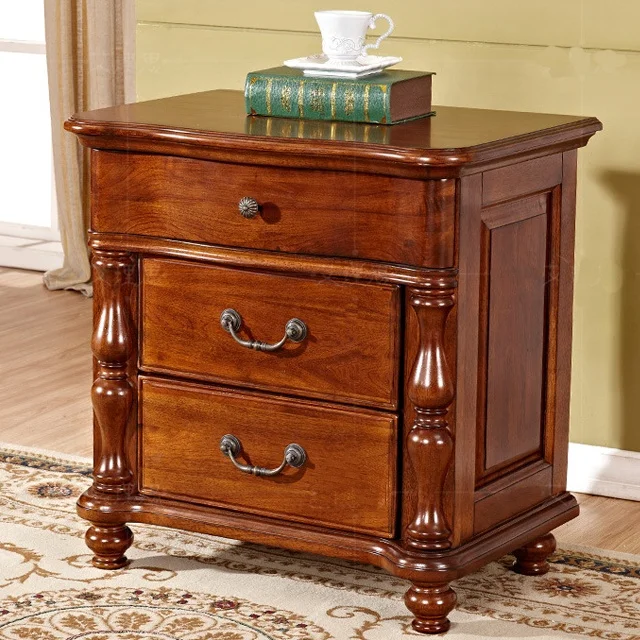smart bedroom furniture/ luxury walnut bedside table brown