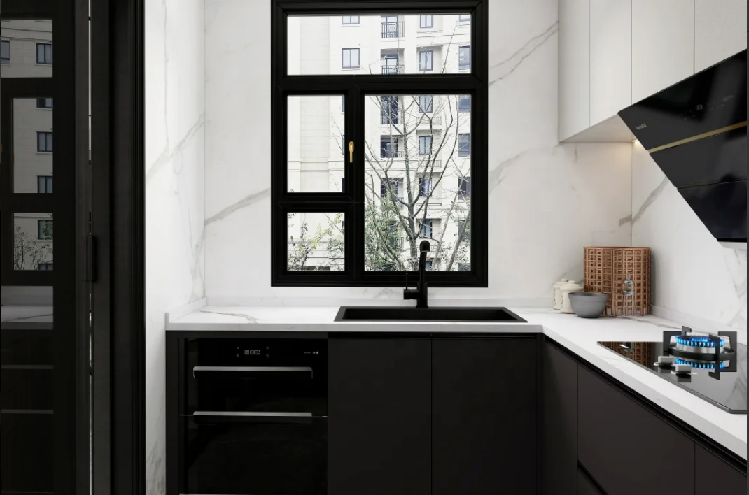 Factory price complete set of American Light grey white matt finish 2pac UV painting Shaker door kitchen cabinet with island