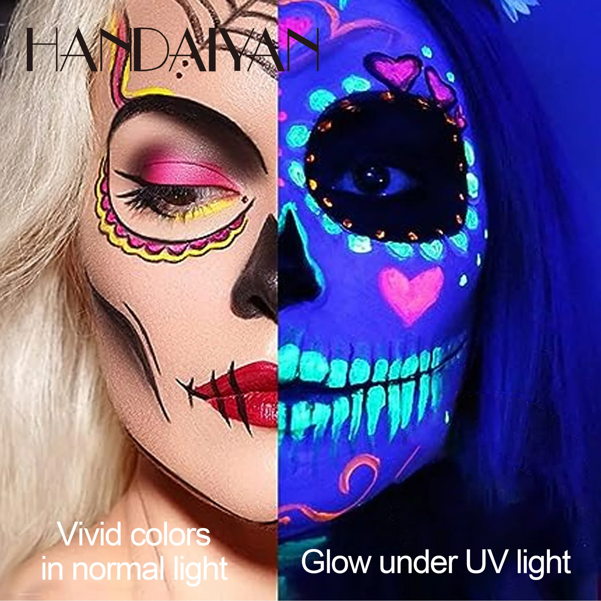 New Product Neon Female Fluorescent Body Painting Neon Uv Face Paint Colour Kids Makeup Face Body Painting For Kids Woman