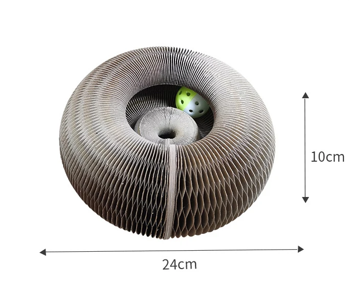 2022 Newest Magic Organ Cat Scratching Board with Toy Bell Retractable Cat Scratcher Board Foldable Cat Scratch Pad