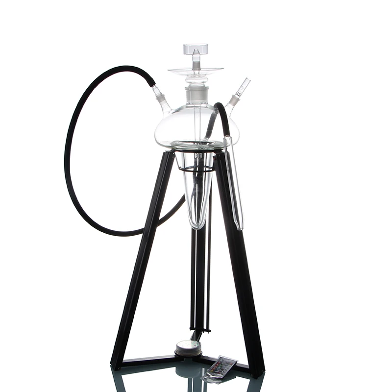 Glass Hookah with Metal Stand Luxury Shisha Hookah Productos Hand Shisha for Hookah Lounge Chicha Set with LED Light