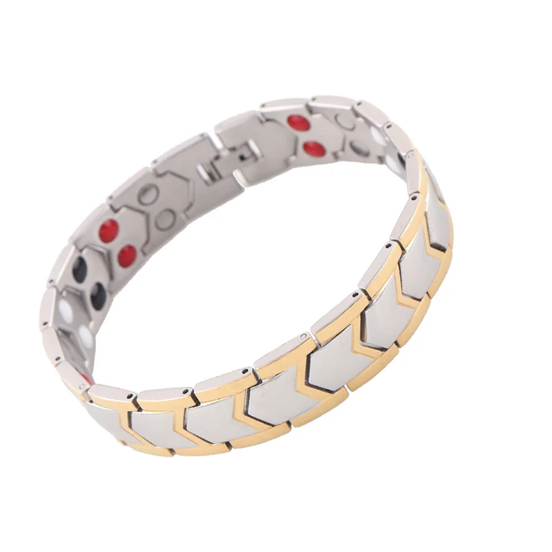 New Design 4 in 1 Germanium & Magnetic Stainless Steel Health Bracelet