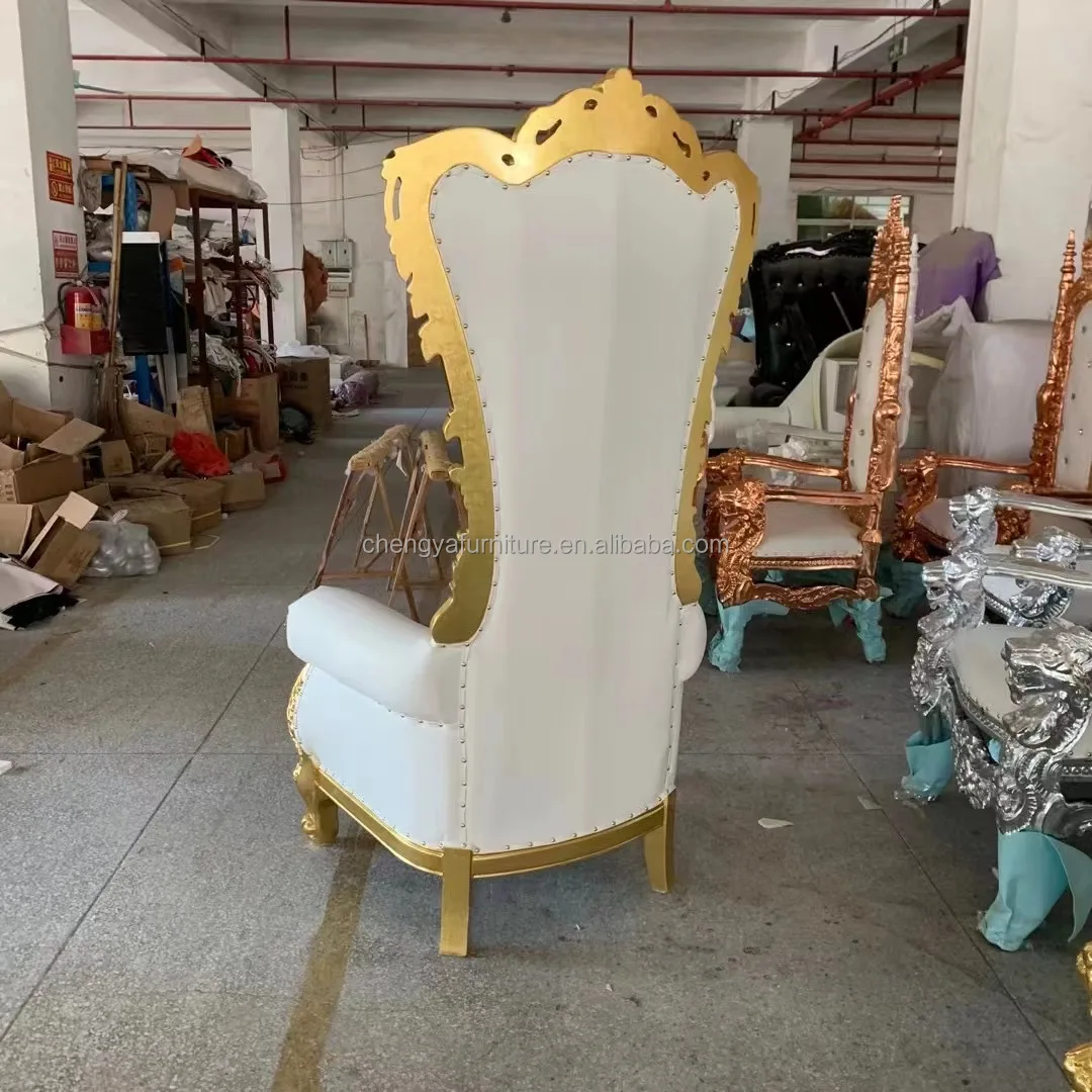 Royal golden frame cheap king and queen throne chairs