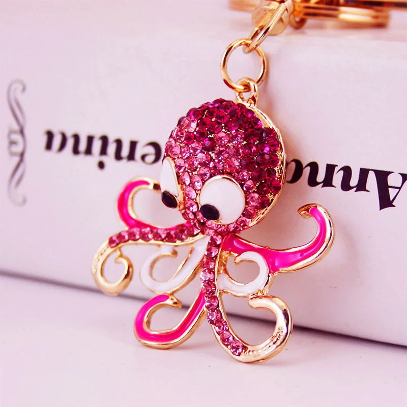 High quantity crystal material ocean  shape keychain
