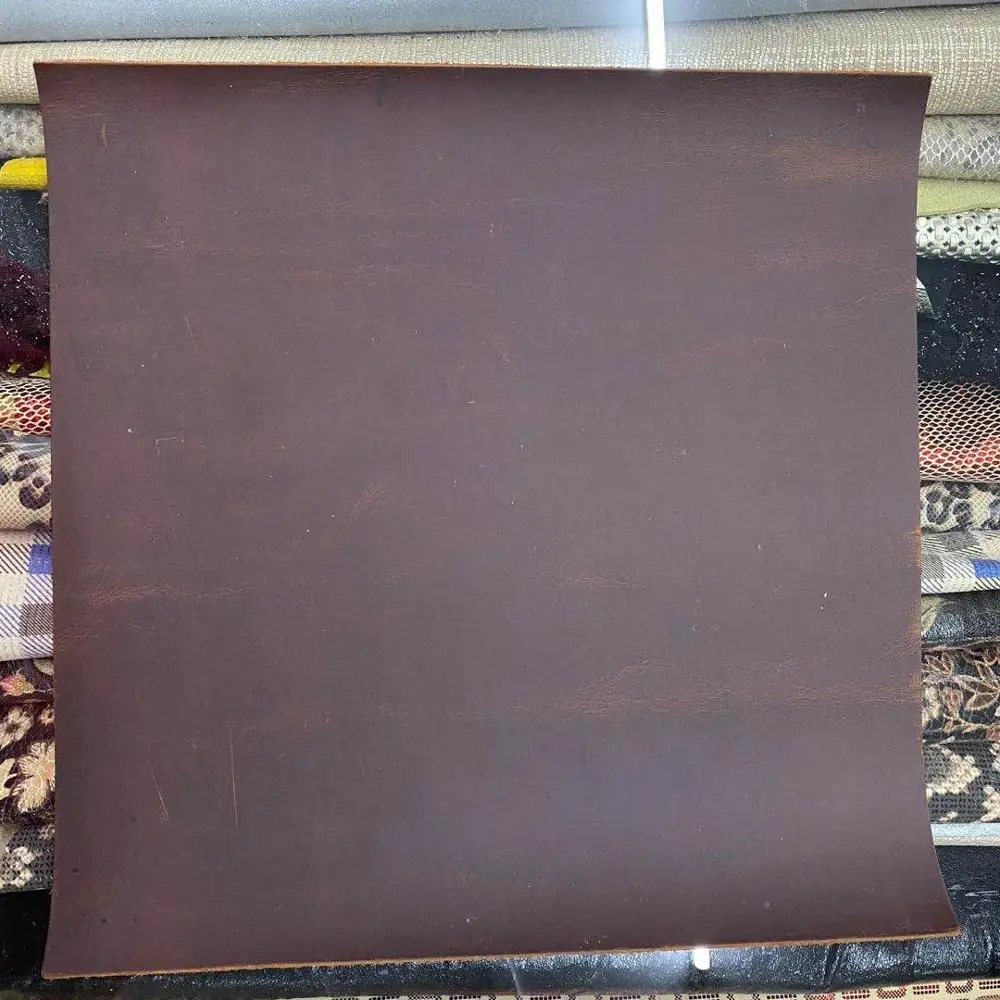 Crazy horse leather die cutting 12*12 inches customized cutting size available genuine leather cutting